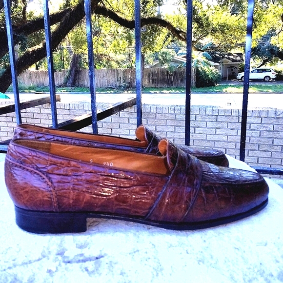 Rare 80\'s Polo by Ralph Lauren Crocodile slip on loafers. main image 12